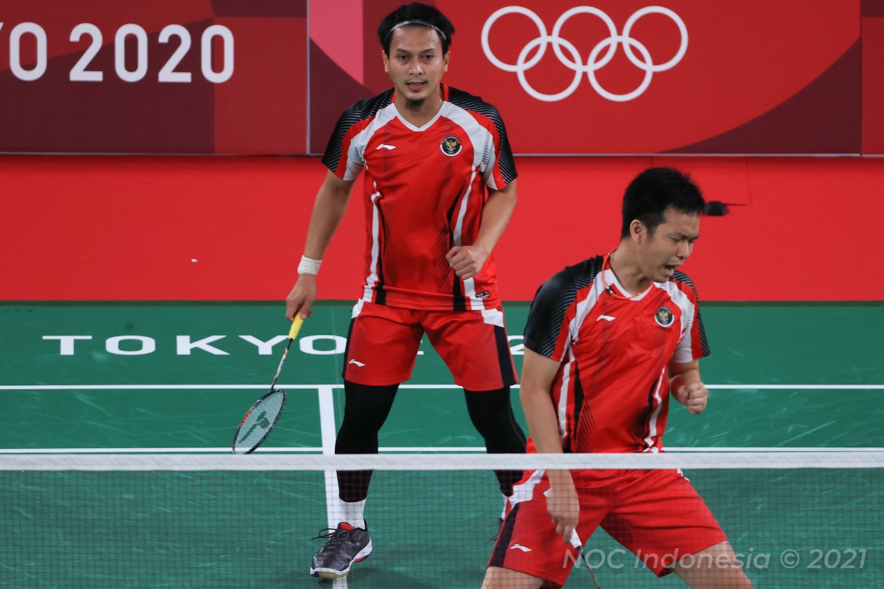 Olimpiade Tokyo Ahsan Hendra Amankan Tiket Semifinal Bolaskor