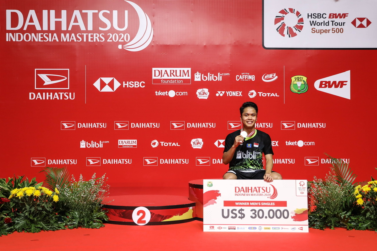 Anthony Persembahkan Gelar Indonesia Masters 2020 untuk Bunda