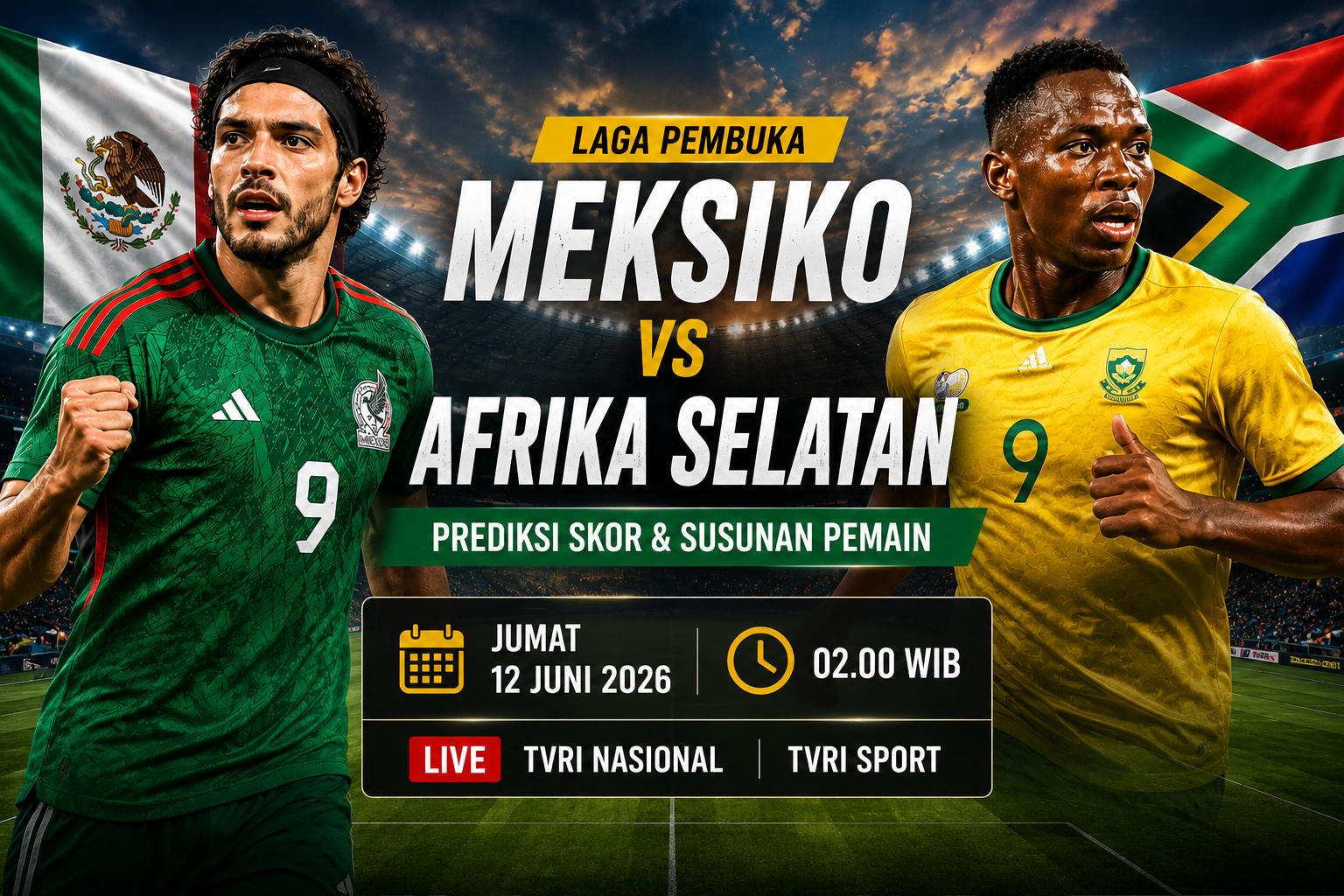 Prediksi Skor dan Susunan Pemain Meksiko vs Afrika Selatan: Guillermo Ochoa di Ambang Rekor