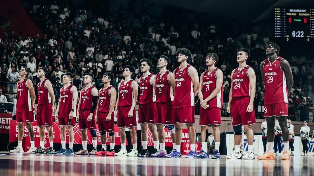 Timnas Basket 5x5 Putra saat tampil di SEA Games 2025 Thailand. (Perbasi)