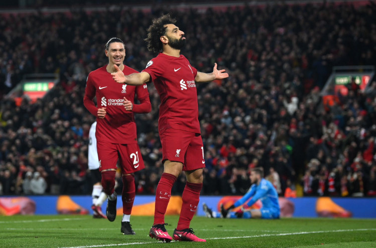 Cara Unik Mohamed Salah Rayakan Kemenangan Bersejarah Liverpool Kontra Manchester United