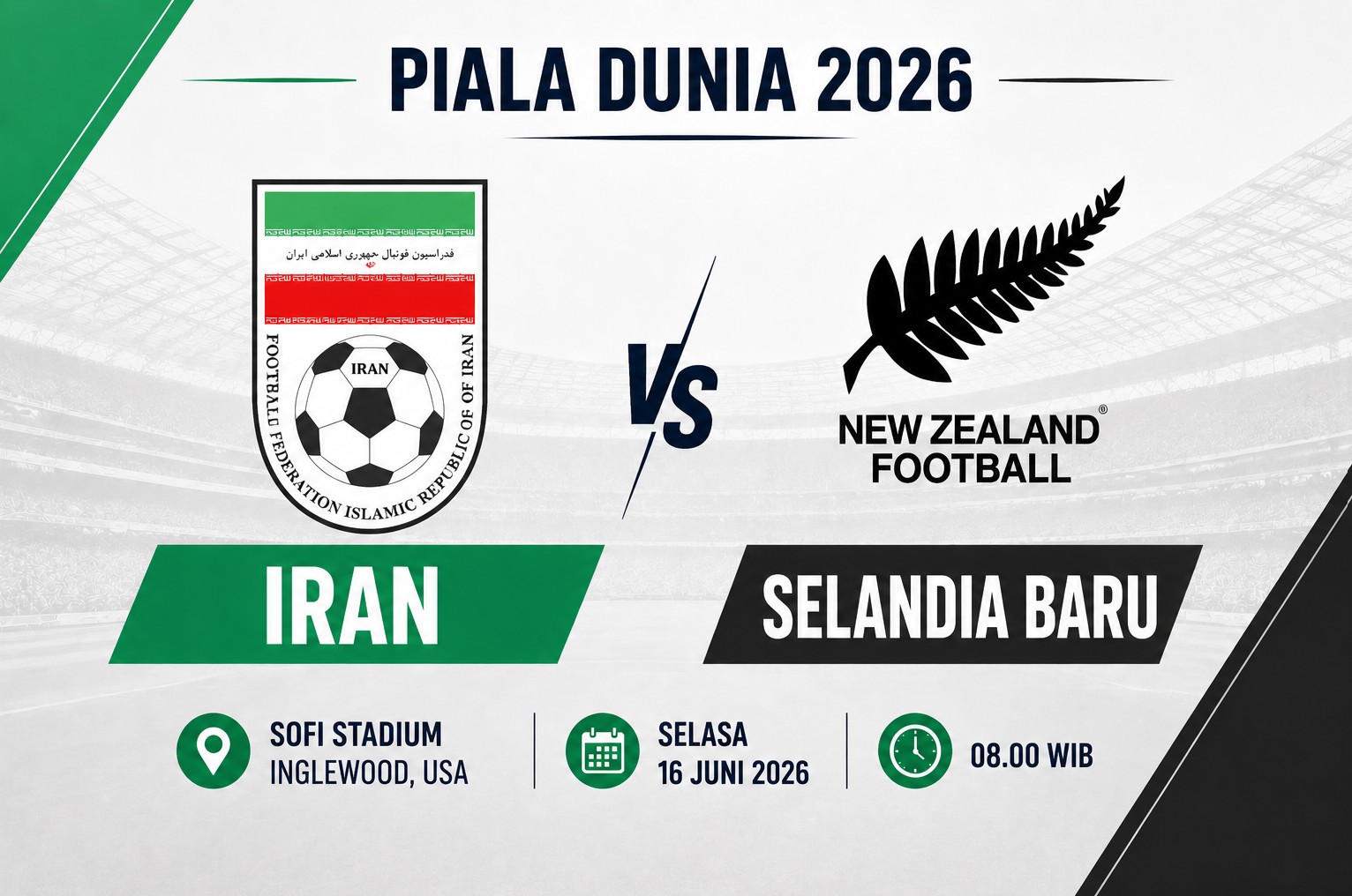 Prediksi dan Statistik Iran vs Selandia Baru: Penuh Ambisi di Tengah Gejolak