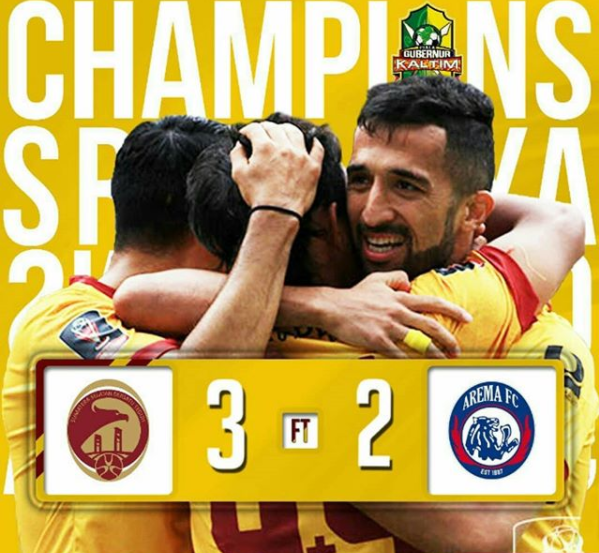 Arema FC 2-3 Sriwijaya FC: Laskar Wong Kito Juara Piala Gubernur Kaltim 2018