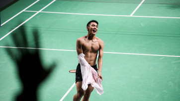 Galeri Foto: Jonatan Christie dan Kevin/Marcus Persembahkan Emas untuk Indonesia