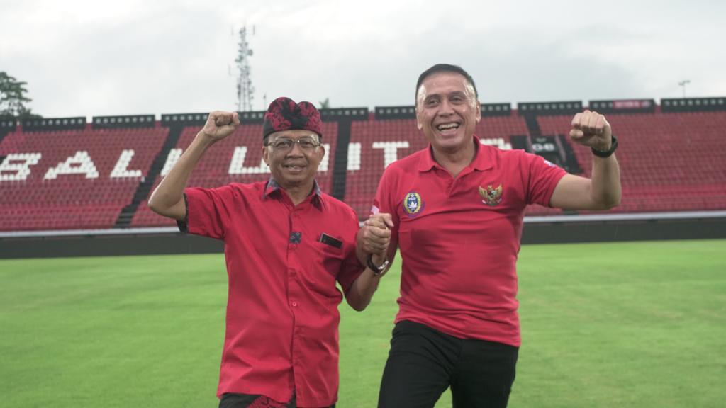 Kunjungi Staditon I Wayan Dipta, Ketum PSSI Senang Melihat Single Seat yang Bertambah Banyak