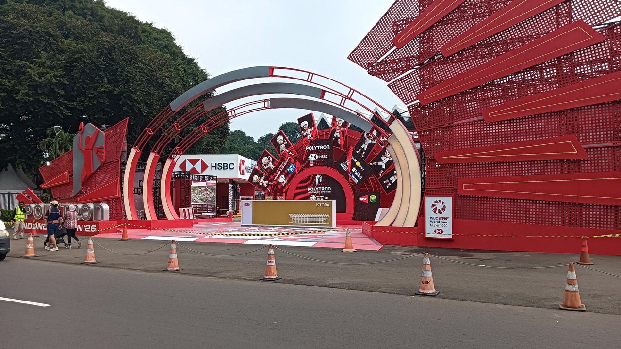 Istora Senayan jelang bergulirnya Indonesia Open 2026. (BolaSkor/Gazza Roosaryatama)