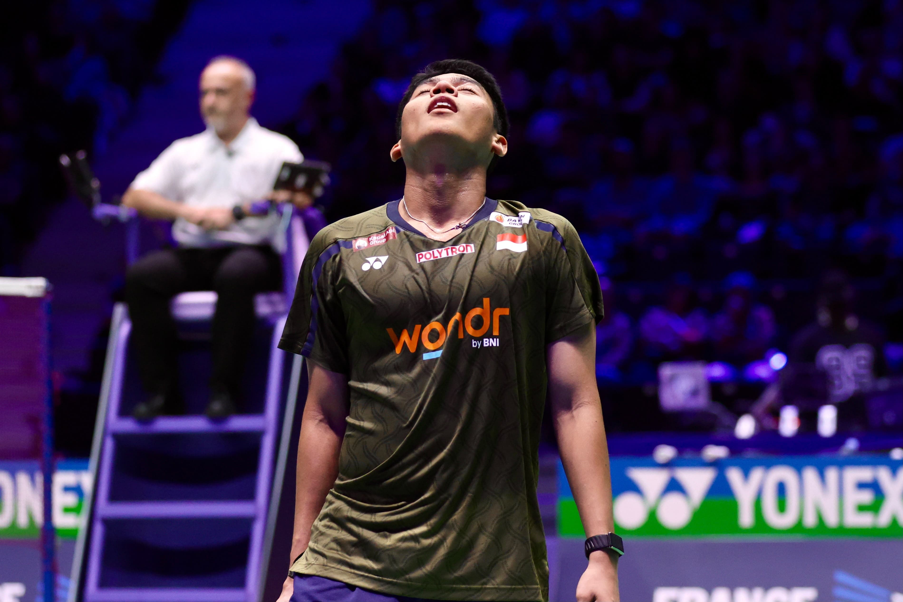 Aksi Moh Zaki Ubaidillah di French Open 2026. (PBSI)