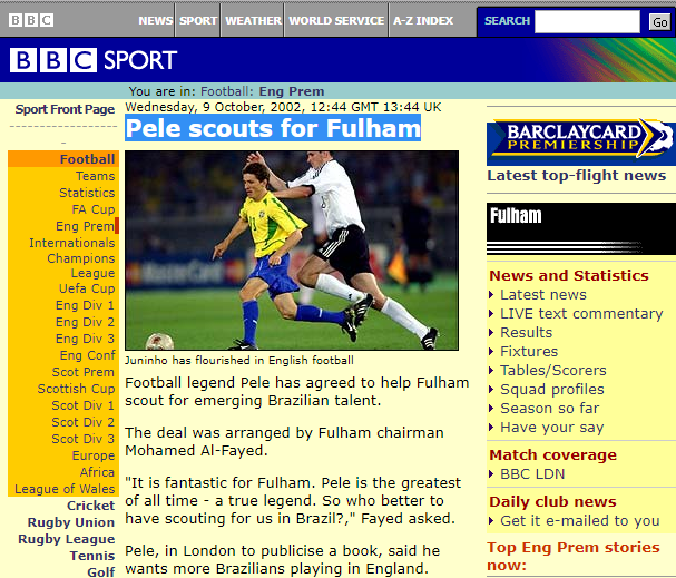 Pele Scouts for Fulham