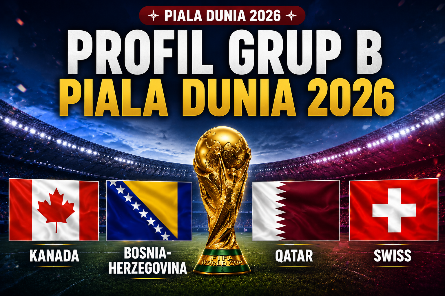 Profil Grup B Piala Dunia 2026: Tidak Ada Unggulan Mutlak di Antara Kanada, Bosnia, Qatar, dan Swiss