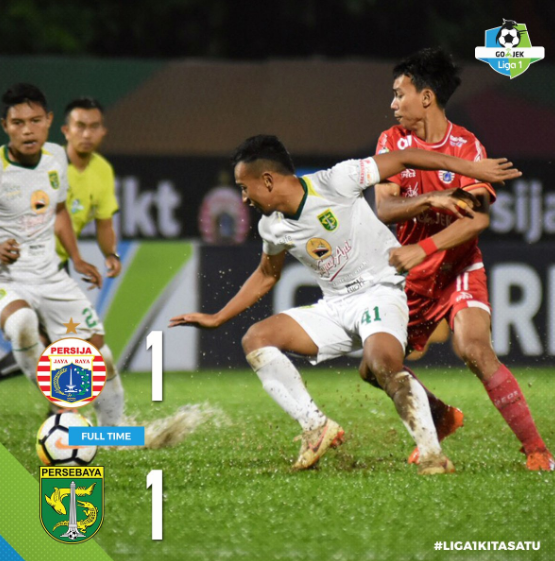 Persija Jakarta 1-1 Persebaya Surabaya: Macan Kemayoran Tempel Persib