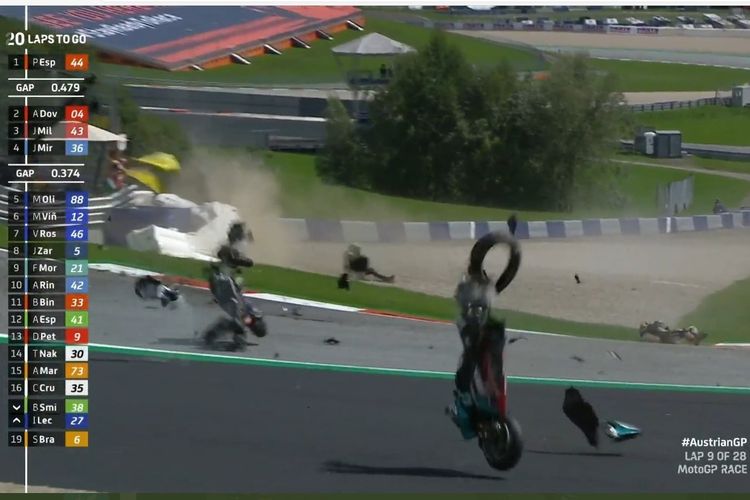 Sebabkan Red Flag di MotoGP Austria, Zarco dan Morbidelli Saling Meminta Maaf