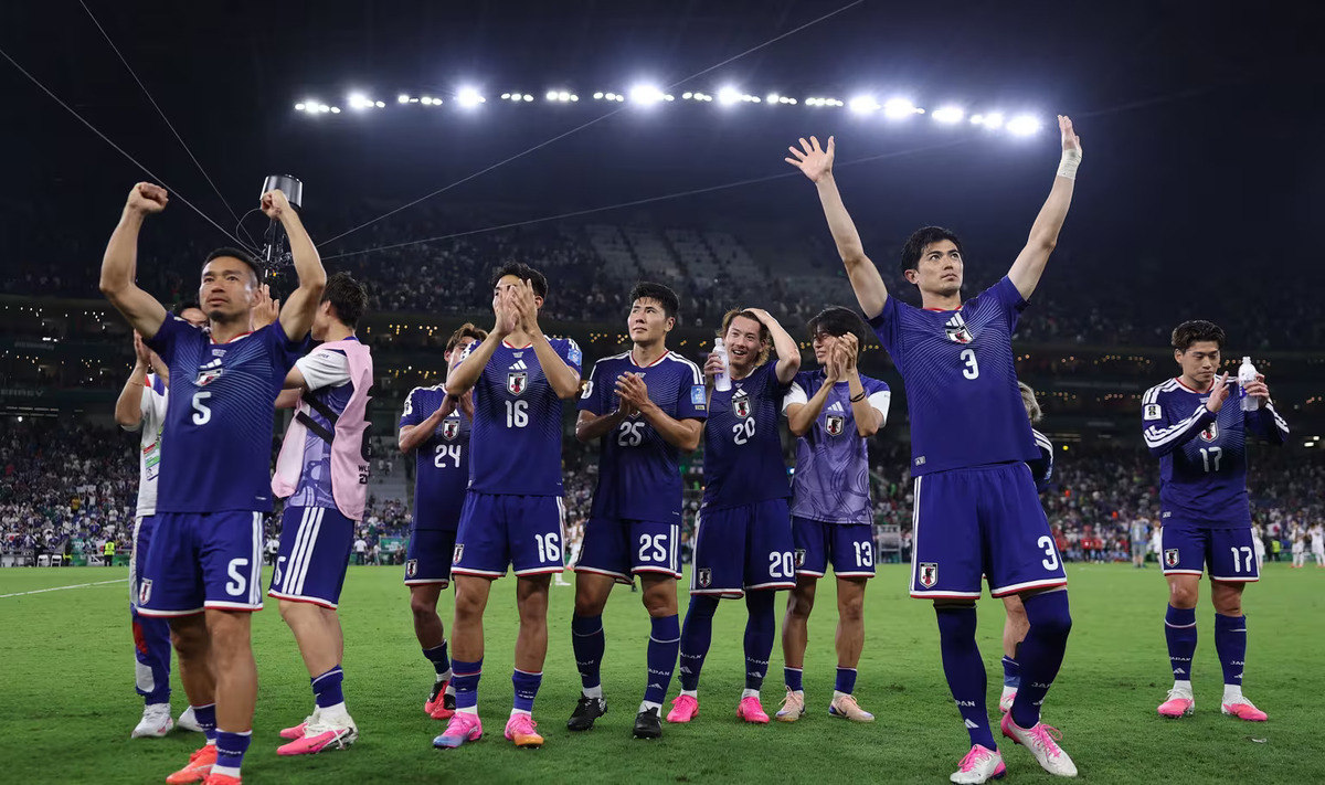 Timnas Jepang usai menumbangkan Tunisia dengan skor 4-0 di Piala Dunia 2026. (FIFA)