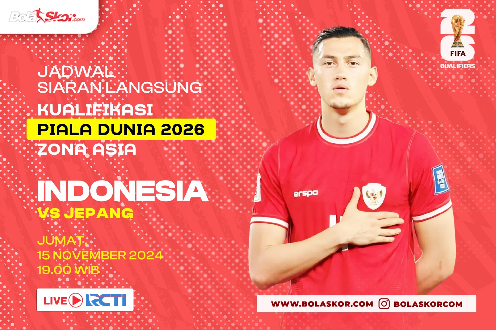 Jadwal Siaran Langsung Timnas Indonesia Vs Jepang Hari Ini di Kualifikasi Piala Dunia 2026