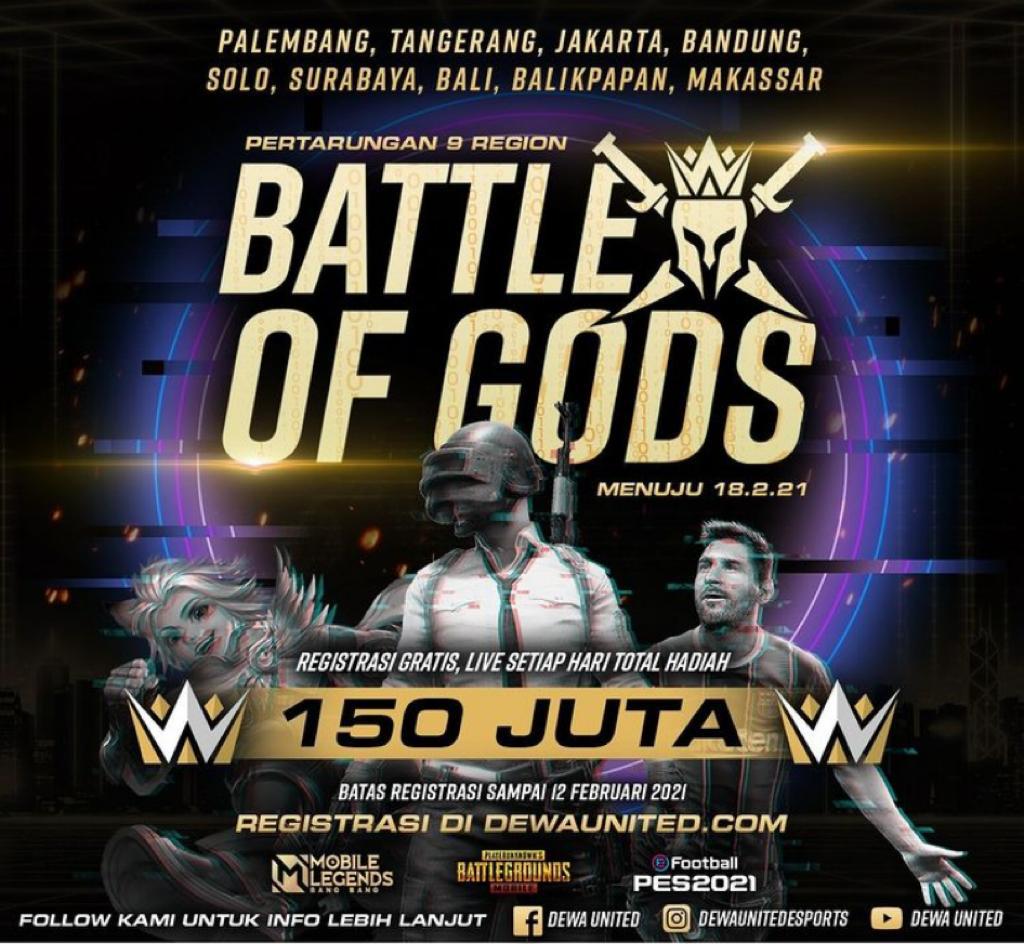 Ayo Ikutan, Turnamen Battle of Gods Dewa United ESports Berhadiah Rp150 Juta