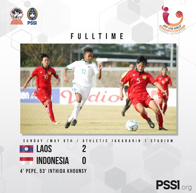 Piala AFF Wanita U-16 2018: Kalah dari Laos, Indonesia Gugur di Fase Grup B