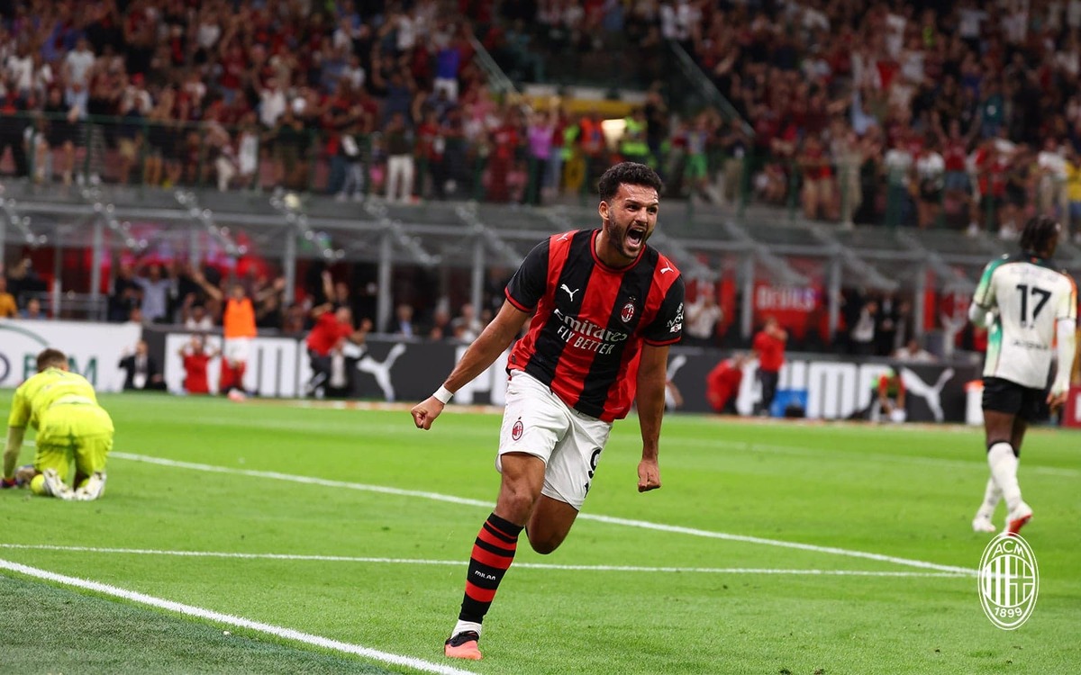 Selebrasi Goncalo Ramos usai cetak gol perdana bagi AC Milan. (Foto: Laman Resmi AC Milan)