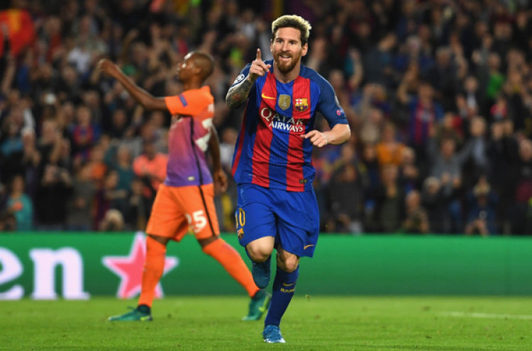 Hattrick Messi Bawa Barcelona Bungkam Manchester City