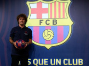 Plakat Antoine Griezmann di Wanda Metropolitano Dirusak Fans Atletico Madrid