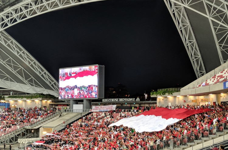 Singapura Vs Timnas Indonesia, Spanduk Sindiran Muncul di Stadion National