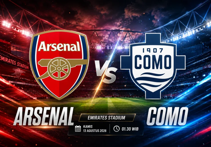 Cara Menonton Secara Gratis Arsenal vs Como di YouTube, Live Kamis (13/8) Pukul 01.30 WIB