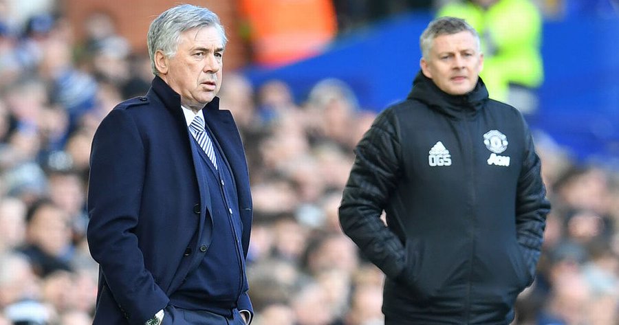 Ancelotti Tak Pernah Kalah Lawan Manchester United, Solskjaer Nihil Kemenangan Kontra Everton