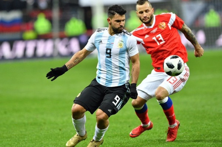 Aguero Buka Rekening Gol, Argentina Menang Tipis atas Rusia