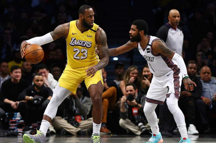 Hasil NBA: Triple-Double LeBron James Bawa Lakers Kalahkan Nets yang Diperkuat Kyrie Irving 