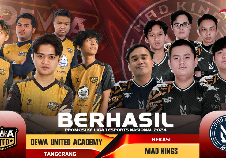 Liga 2 Esports Nasional 2024: Dewa United Academy dan Mad Kings Sukses Promosi ke Liga 1