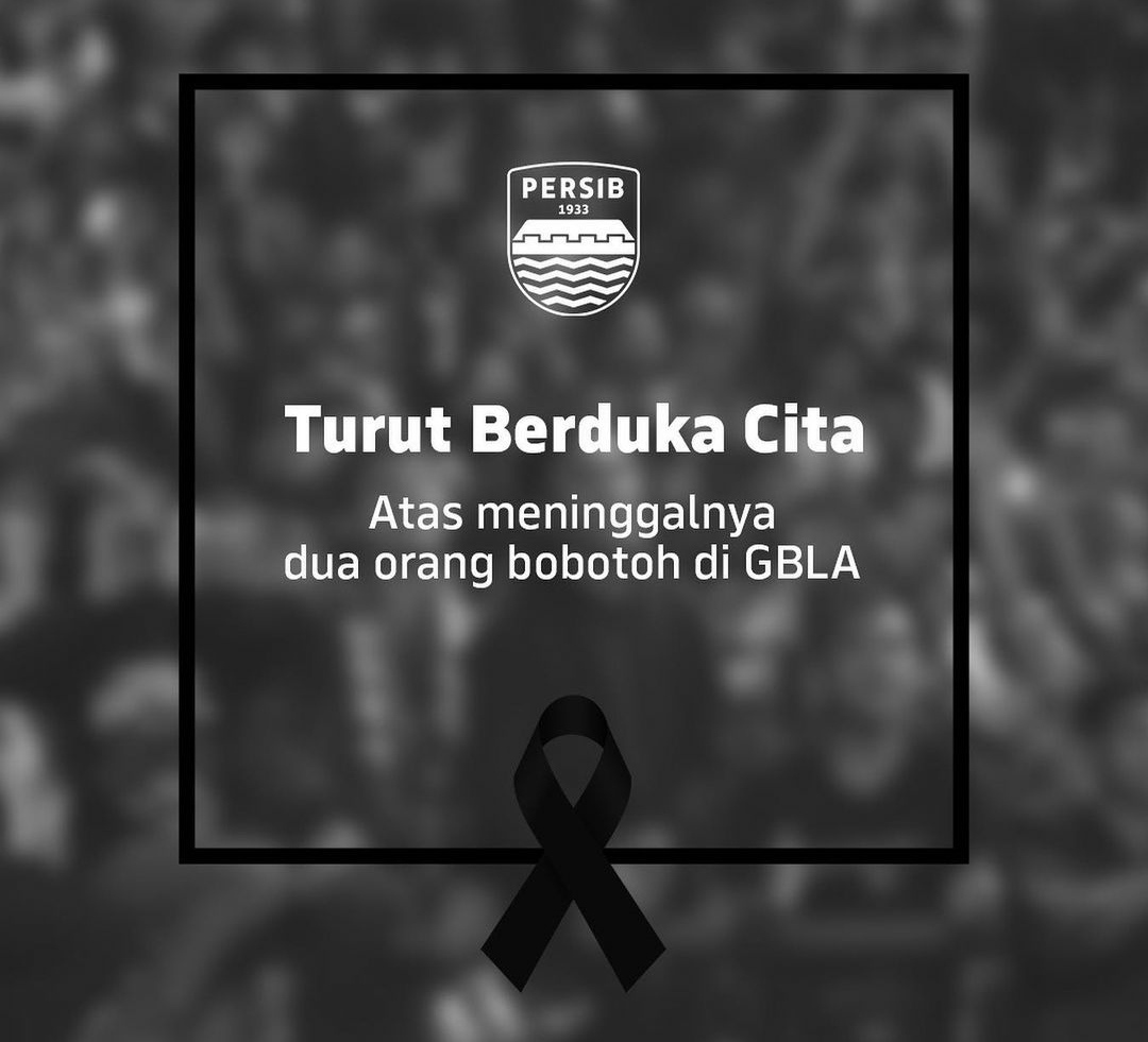 Pernyataan Resmi Persib Usai Dua Bobotoh Wafat saat Laga Melawan Persebaya