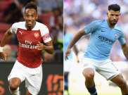 Jelang Arsenal Vs Manchester City, Adu Tajam Pierre-Emerick Aubameyang dan Sergio Aguero