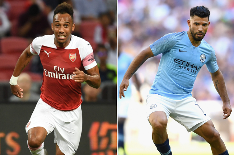 Jelang Arsenal Vs Manchester City, Adu Tajam Pierre-Emerick Aubameyang dan Sergio Aguero