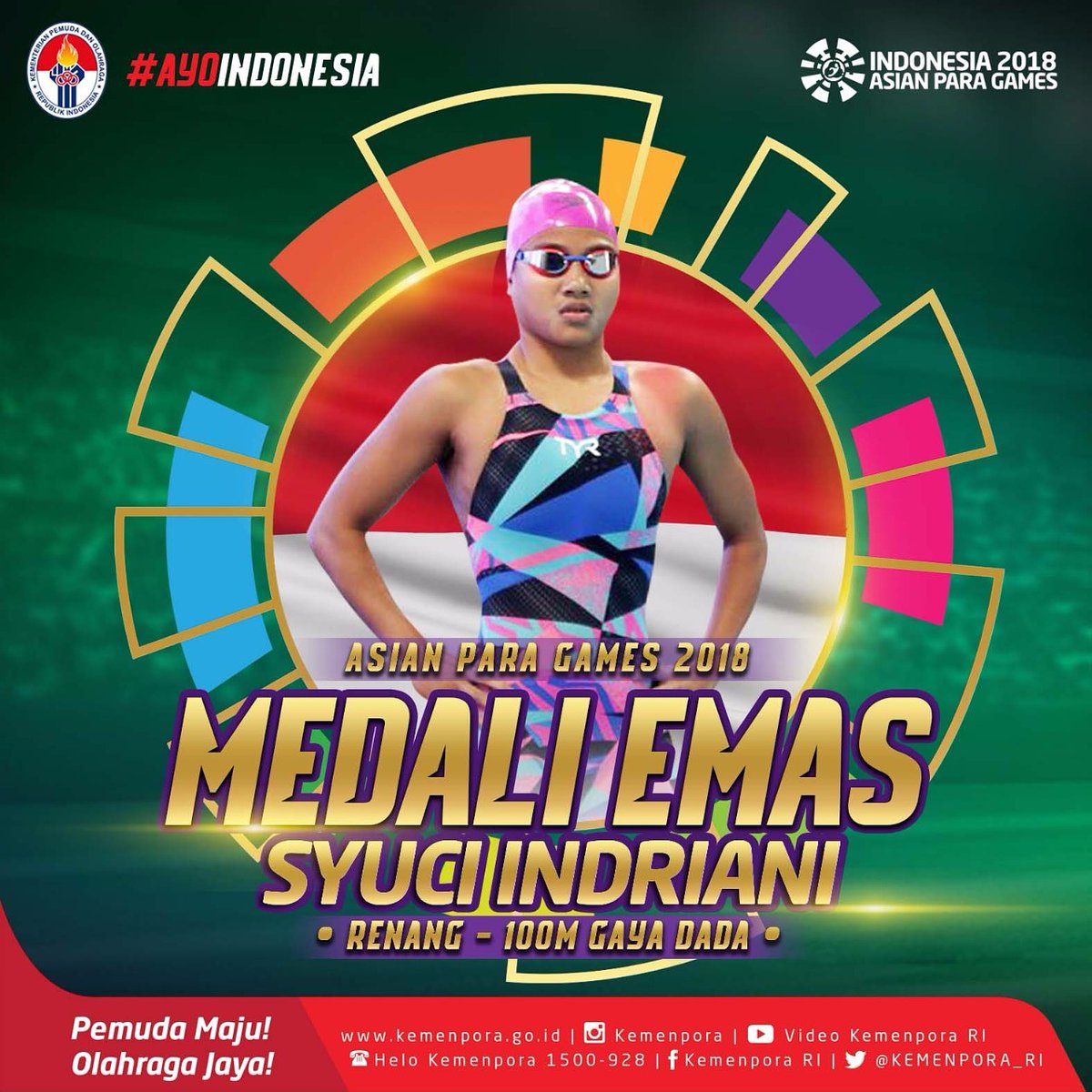 Renang Sumbangkan Medali Emas Asian Para Games 2018 Keempat untuk Indonesia