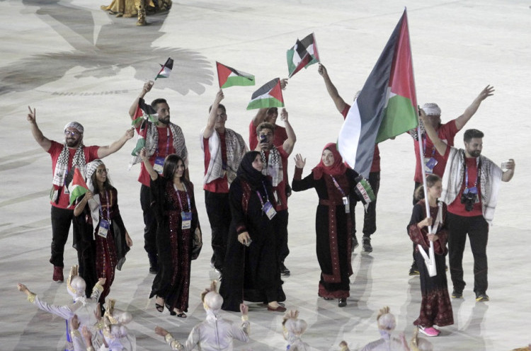 Masyarakat Indonesia Sambut Meriah Kontingen Palestina dan Bersatunya Korea pada Pembukaan Asian Games 2018