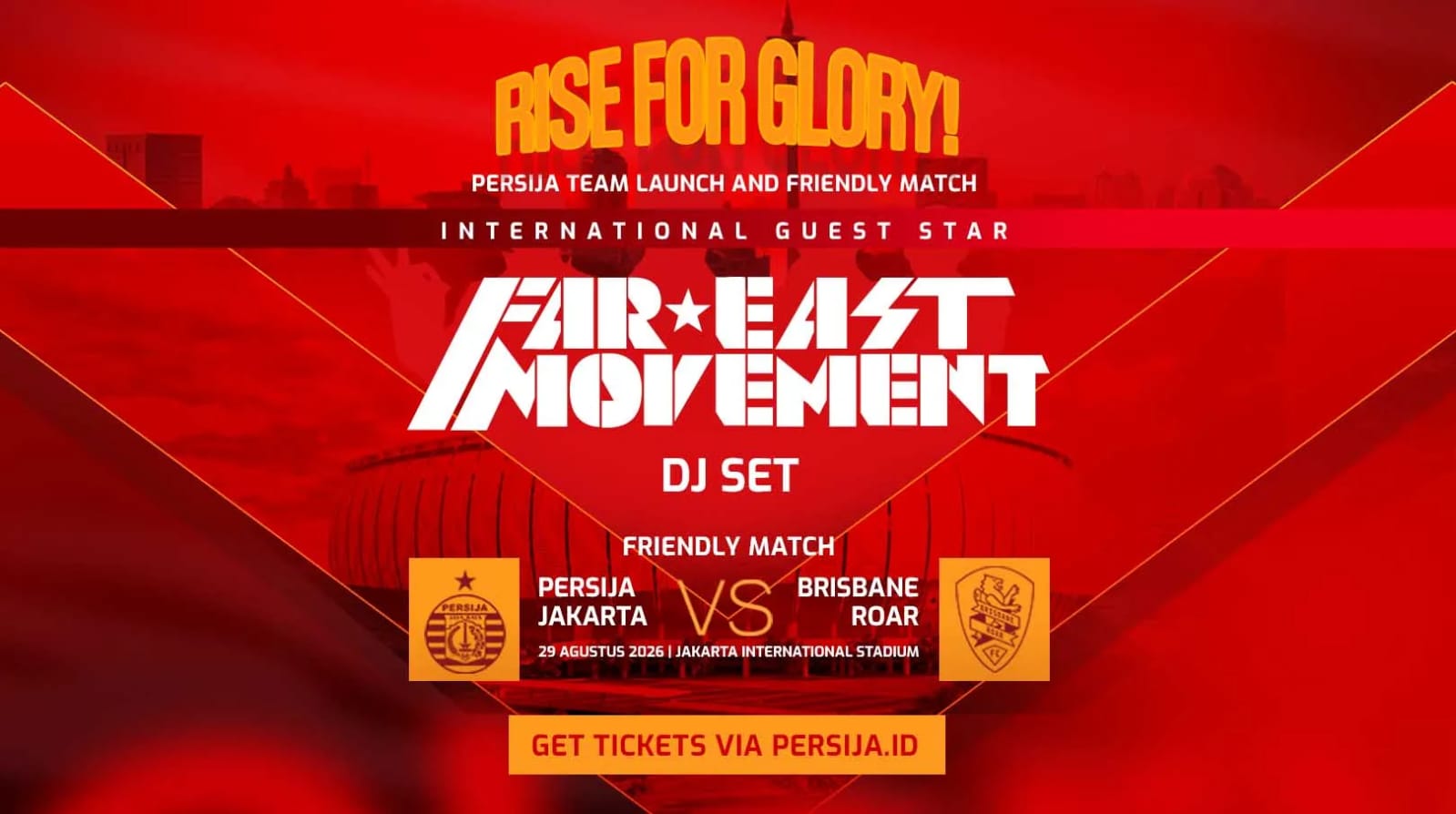 Daftar Harga dan Cara Beli Tiket Launching Persija di JIS, Dimeriahkan Far East Movement