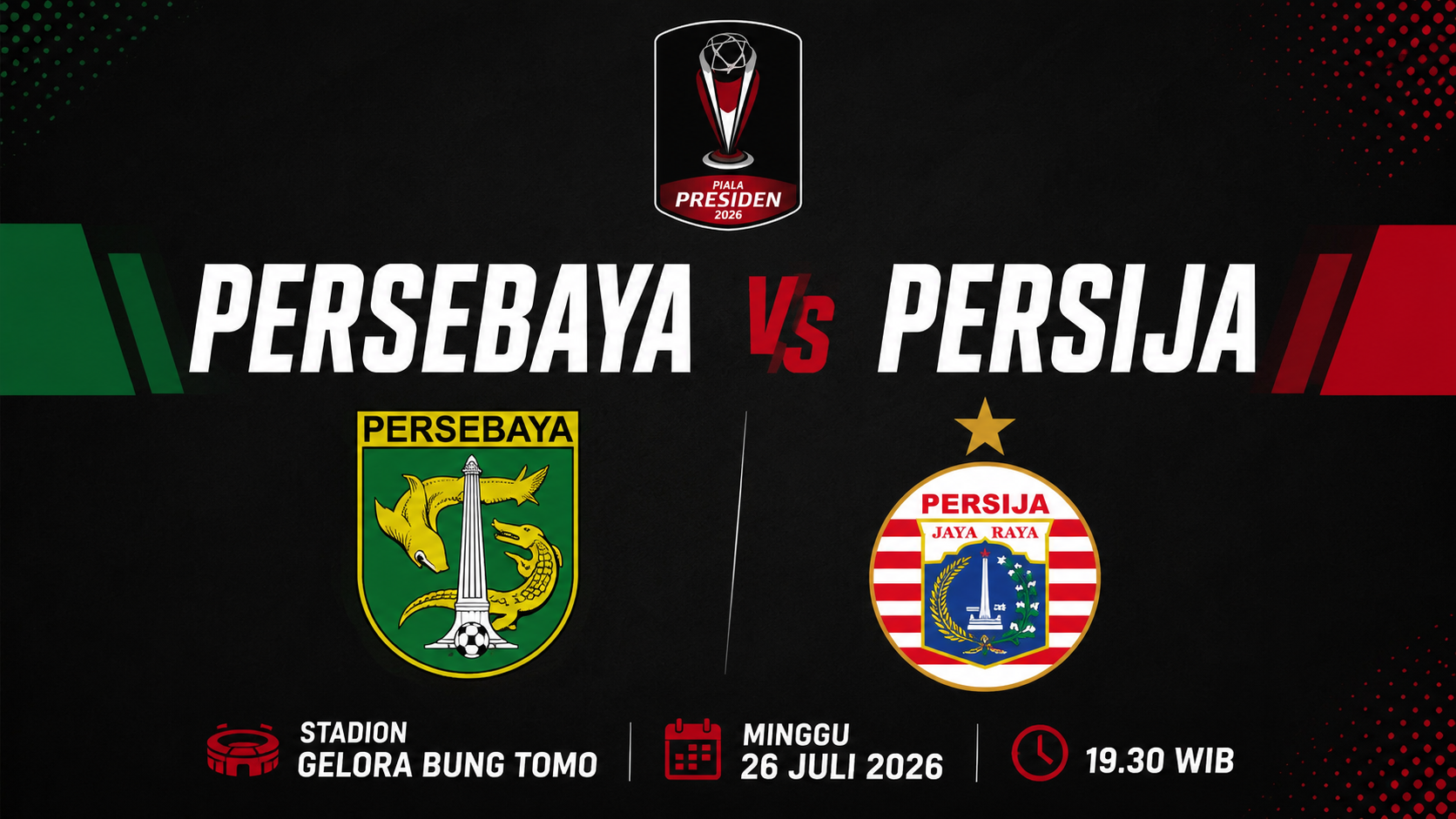 Cara Menonton Secara Gratis dan Link Streaming Persebaya vs Persija di Piala Presiden 2026