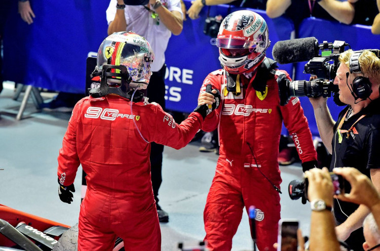 Lomba F1 GP Singapura: Sebastian Vettel Menang, Charles Leclerc Pertanyakan Strategi Ferrari