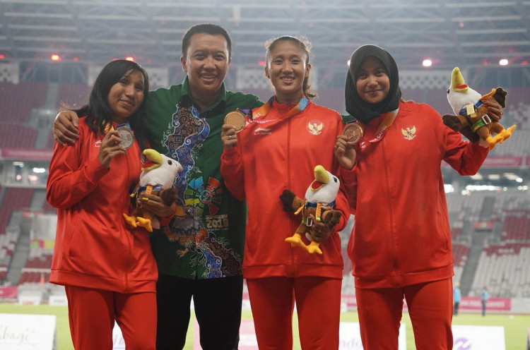 3 Pelari Indonesia Sapu Bersih Medali 100 Meter Putri Asian Para Games 2018