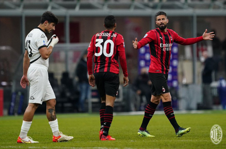 AC Milan 1-2 Spezia: Rossoneri Gagal Geser Inter di Puncak Klasemen