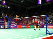 Galeri Foto: Aksi Tim Putra Bulu Tangkis Indonesia Tumbangkan India di Perempat Final Asian Games 2018