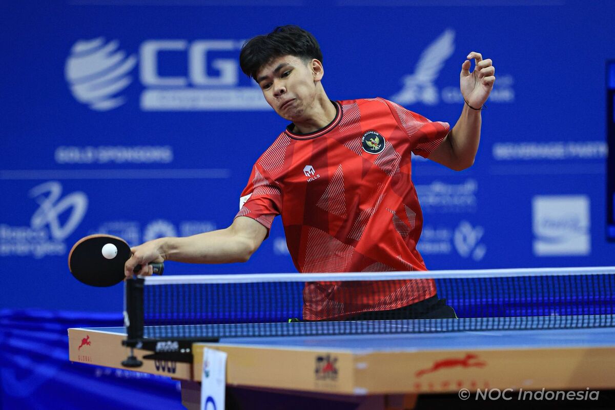 Atlet muda tenis meja Indonesia, Jason Christian, di Asian Youth Games (AYG) 2025. (NOC Indonesia)