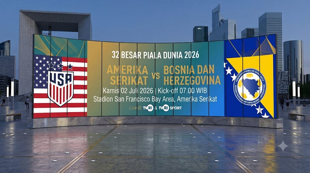 Jadwal Siaran Langsung dan Link Streaming Amerika Serikat vs Bosnia dan Herzegovina, Live TVRI Kamis (2/7) Pukul 07.00 WIB
