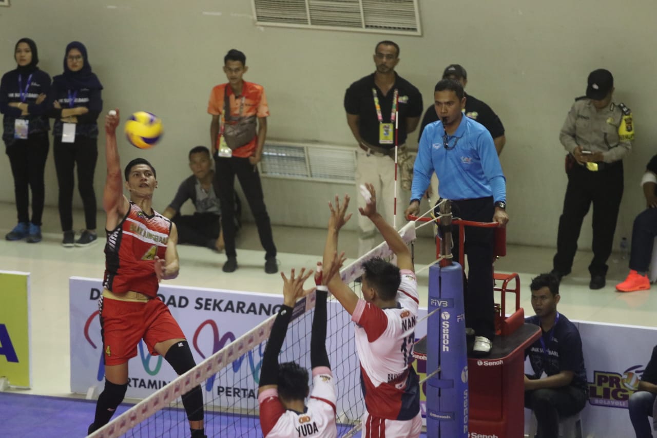 Proliga 2019: Surabaya Samator Kalahkan Palembang Bank SumselBabel