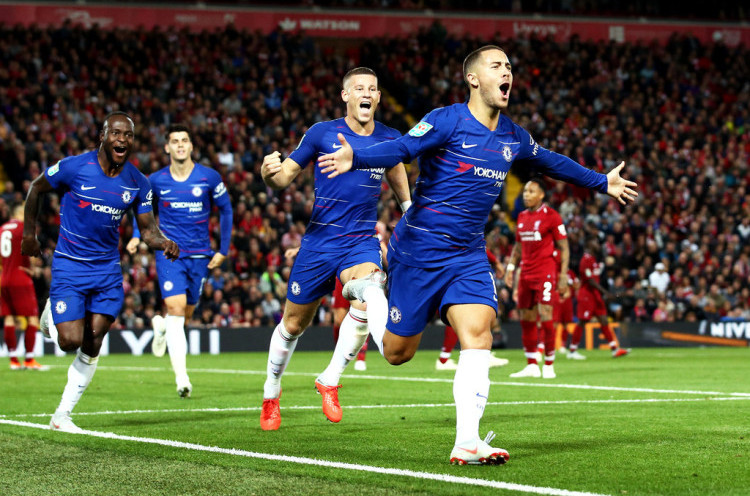 Liverpool 1-2 Chelsea, Hazard Singkirkan The Reds dari Piala Liga