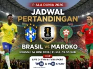 Jadwal Siaran Langsung dan Link Streaming Brasil vs Maroko, Live TVRI Minggu (14/6) Pukul 05.00 WIB