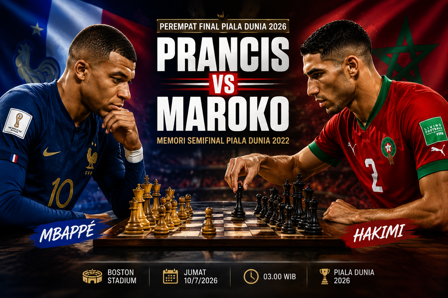 Prediksi dan Statistik Prancis vs Maroko: Memori Semifinal Piala Dunia 2022
