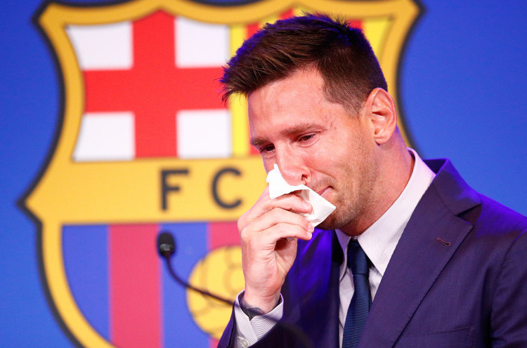Sambil Berurai Air Mata, Lionel Messi Ucapkan Perpisahan kepada Barcelona
