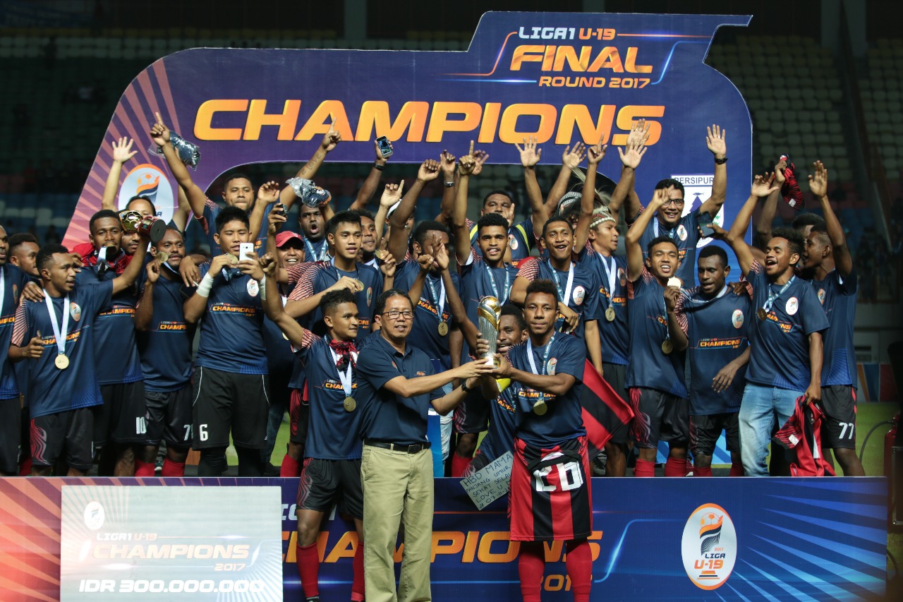 Kandaskan Persib U-19, Persipura U-19 Juara Liga 1 U-19
