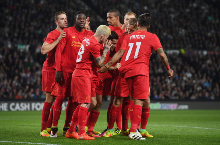 Hasil Pertandingan EFL Cup : Liverpool Hempaskan Derby County Tiga Gol Tanpa Balas