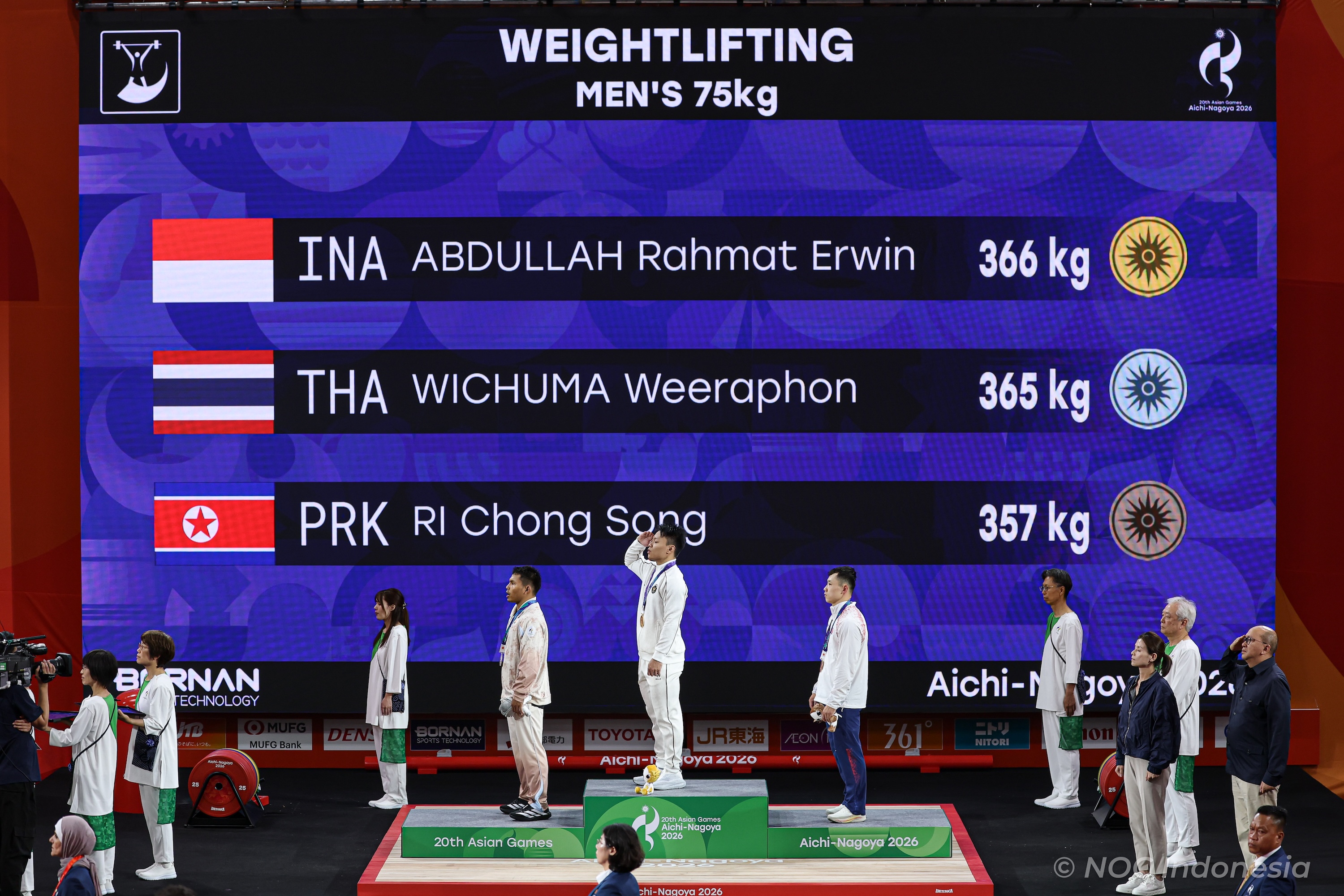 Rahmat Erwin Abdullah bawa pulang medali emas Asian Games 2026. (NOC Indonesia)