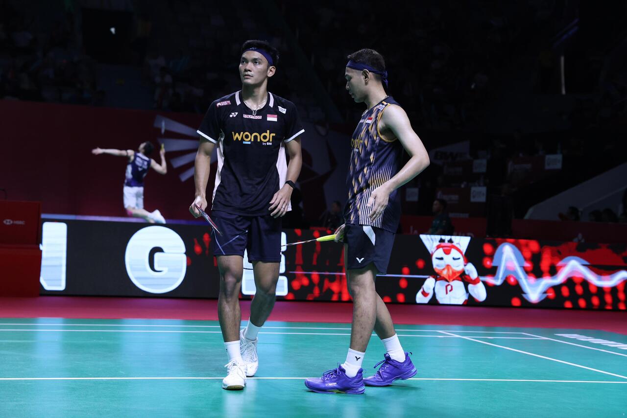 Fajar Alfian/Muhammad Shohibul Fikri gugur di babak 32 besar Indonesia Open 2026. (PBSI)